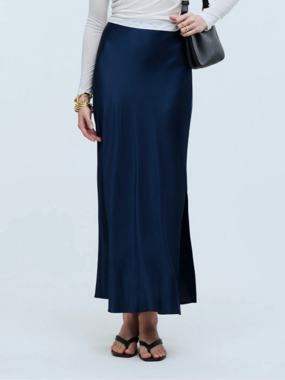 Madewell Satin Maxi Slip Skirt